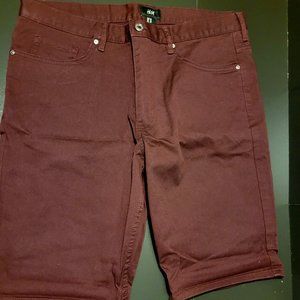 H&M Burgundy Red Bermuda Shorts Waist Size 32
